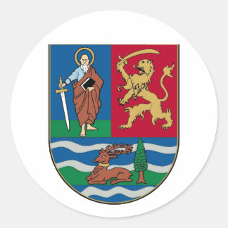 Pegatina Redonda Grado de Vojvodina, escudo de armas