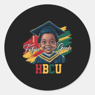 Pegatina Redonda Grado futuro Hbcu Niños negros Graduación Hbcu 1