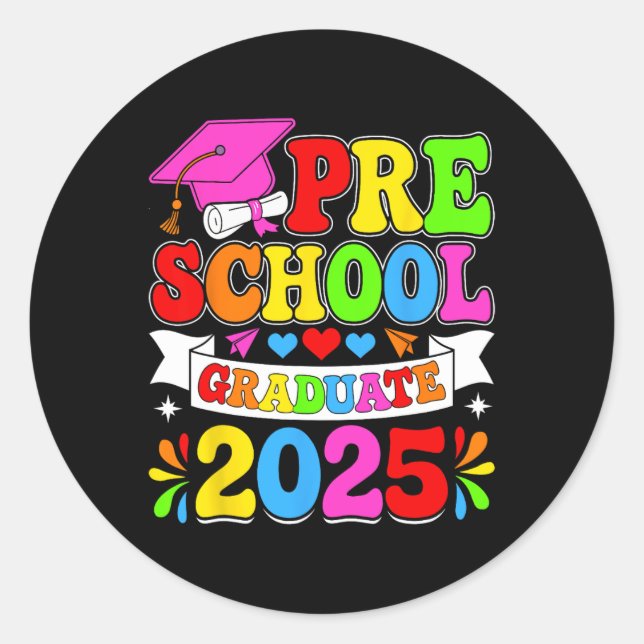 Pegatina Redonda Grado preescolar 2025 (Anverso)