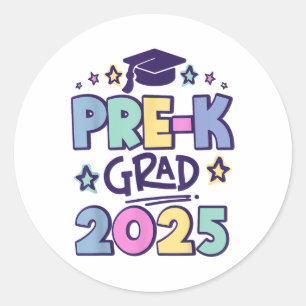 Pegatina Redonda Grado preescolar 2025 Graduación preescolar 2025 _