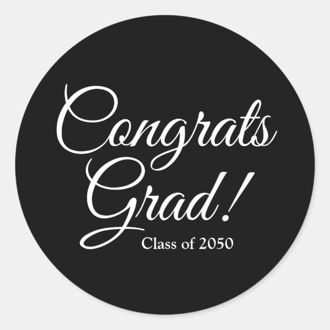 Pegatina Redonda Grados de felicitaciones clase de guión elegante n (Anverso)