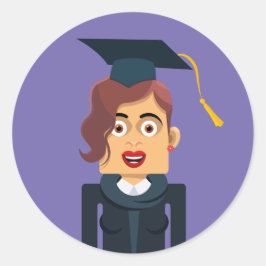 Pegatina Redonda Graduación