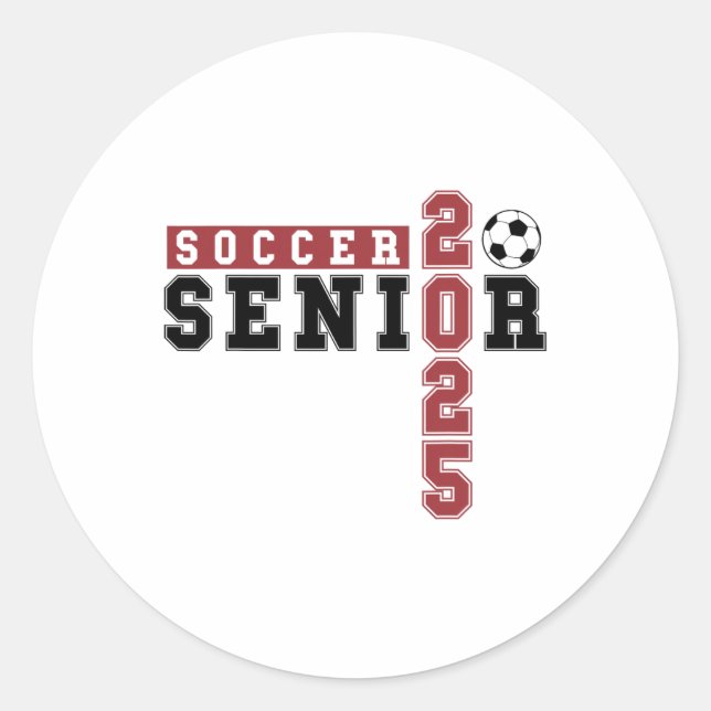 Pegatina Redonda Graduación 2025 del Soccer Senior Night Soccer Sen (Anverso)