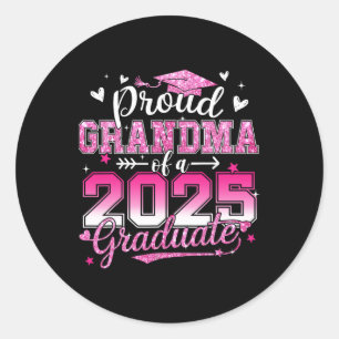 Pegatina Redonda Graduación 2025 La Orgullosa Abuela De 2025 Gradua