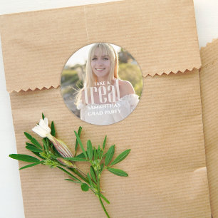 Pegatina Redonda Graduación Caligrafía de oro Script Tratamiento si