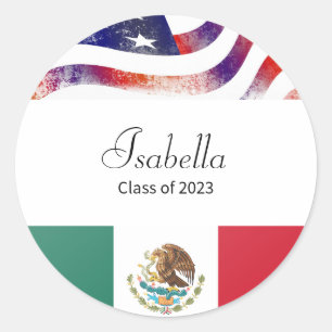 Pegatina Redonda Graduación Clase Mexicana Americana de 2023