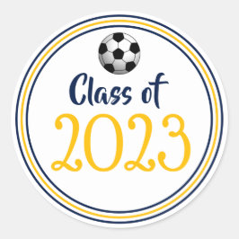 Pegatina Redonda Graduación de Año de Clase Navy Oro