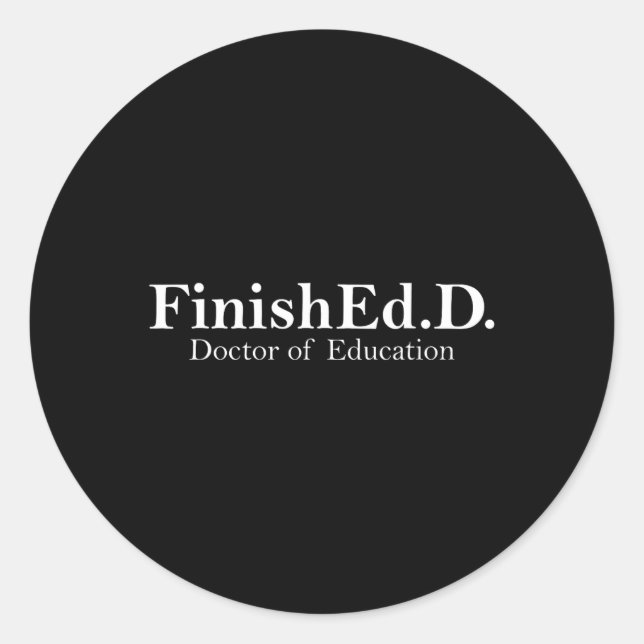 Pegatina Redonda Graduación De Doctorado De médico De Educación 202 (Anverso)