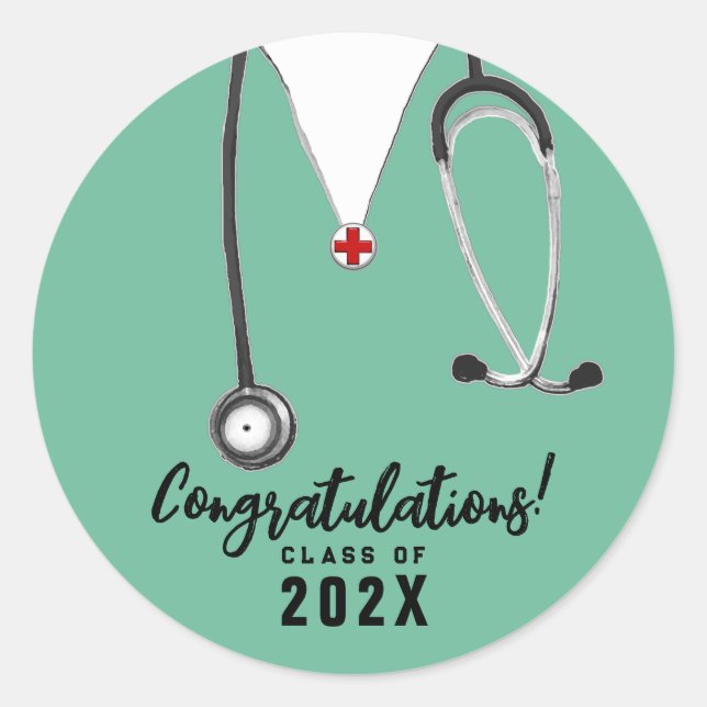 Pegatina Redonda Graduación de enfermeras 2025 (Anverso)
