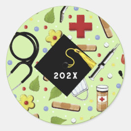 Pegatina Redonda Graduación de enfermería