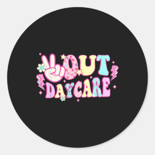 Pegatina Redonda Graduación de estudiantes de guardería de Groovy P