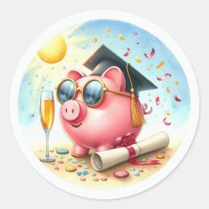 Pegatina Redonda Graduación de Finanzas: El Futuro es Brillante