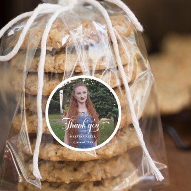 Pegatina Redonda Graduación de fotos Gracias (Subido por el creador)