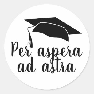 Pegatina Redonda Graduación de Gorra de presupuesto latino por aspe