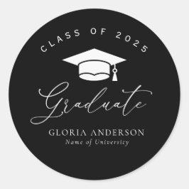 Pegatina Redonda graduación de guiones blancos