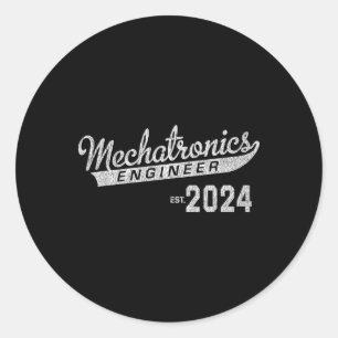 Pegatina Redonda Graduación de ingeniero 2024