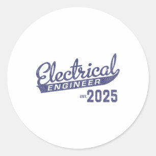 Pegatina Redonda Graduación de ingeniero eléctrico 2025 1