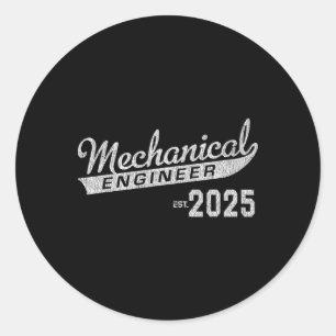 Pegatina Redonda Graduación de ingeniero mecánico 2025