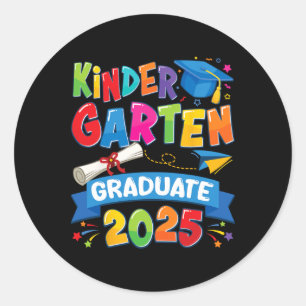 Pegatina Redonda Graduación de jardines de infancia 2025 Niños de p