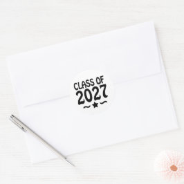 Pegatina Redonda Graduación de la Clase de 2027