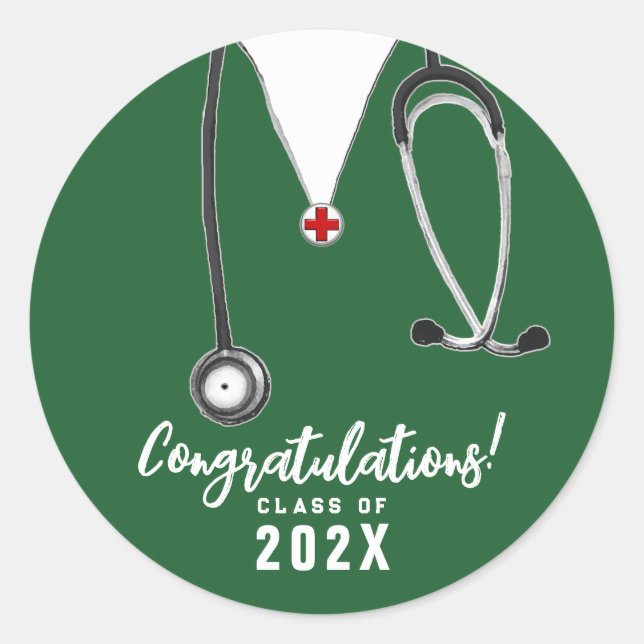 Pegatina Redonda Graduación de la Escuela de Enfermería de Enfermer (Anverso)