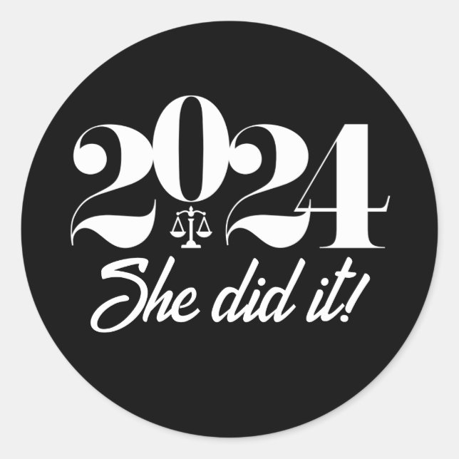 Pegatina Redonda Graduación de la Facultad de Derecho (Anverso)