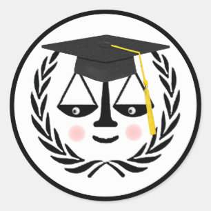 Pegatina Redonda Graduación de la Facultad de Derecho Abogado