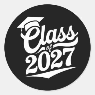 Pegatina Redonda Graduación de la promoción de 2027 Graduado