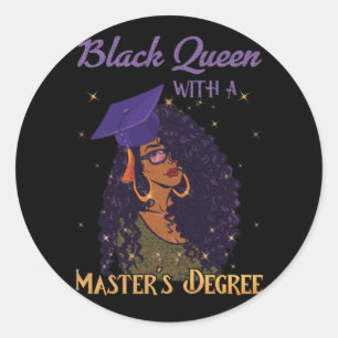 Pegatina Redonda Graduación de máster de Reina Negra