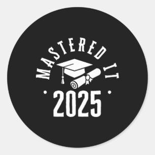 Pegatina Redonda Graduación De Máster En Ti Para Hombres Mujeres