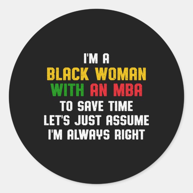 Pegatina Redonda Graduación de Mba Student Business Degree (Anverso)