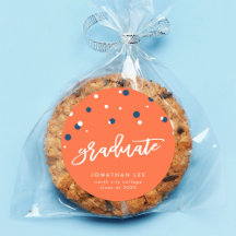 Graduación de naranja Blue Confetti Graduate