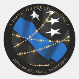 Pegatina Redonda Graduación de oficial de policía a favor de la lín