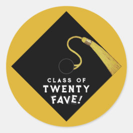 Pegatina Redonda Graduación de oro de 2025