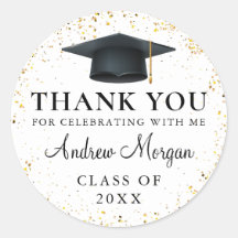 Graduación de oro de confetti gracias