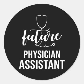 Pegatina Redonda Graduación de Pa, Asistente de Médico Futuro