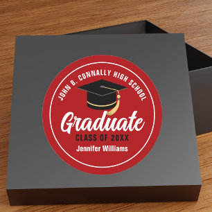 Pegatina Redonda Graduación de Personalizado de Graduado de la Escu