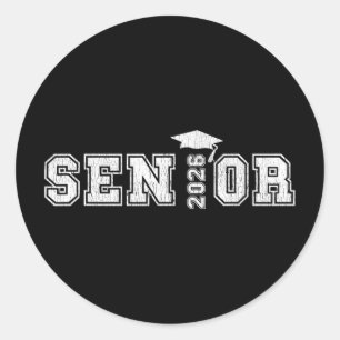 Pegatina Redonda Graduación de secundaria superior 2026 Cl de 2026