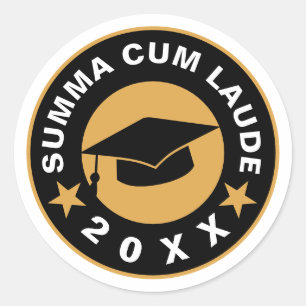 Pegatina Redonda Graduación de Summa Cum Laude