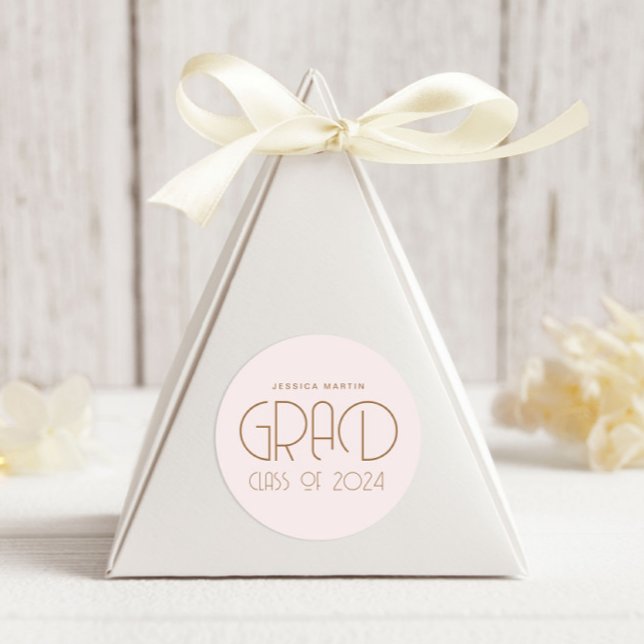 Pegatina Redonda Graduación de Tipografía Moderna  (Subido por el creador)