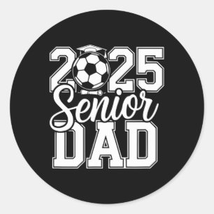 Pegatina Redonda Graduación del equipo Senior Soccer Dad 2025