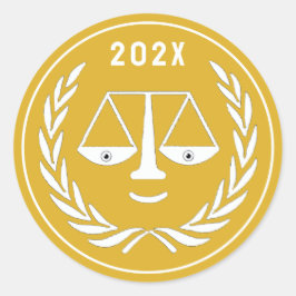 Pegatina Redonda Graduación en Facultad de Derecho