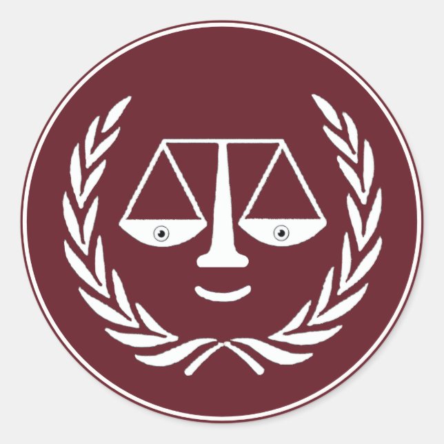 Pegatina Redonda Graduación en Facultad de Derecho (Anverso)