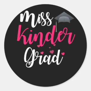 Pegatina Redonda Graduación en guardería para la Chica Miss Kinder 