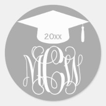Graduación en monograma de guion Wt gris DIY BG