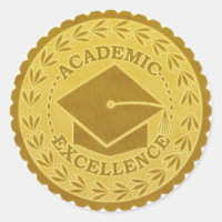 Graduación Excelencia Académica Faux Gold Seal