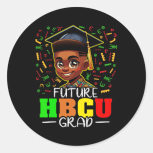 Pegatina Redonda Graduación Futura Hbcu Grado Black Boy Hbcu