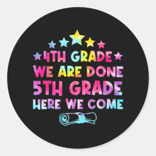 Pegatina Redonda Graduación Graduación Tío 5º Grado Acá Venimos