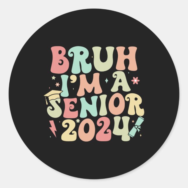 Pegatina Redonda Graduación Graduada Graduada Gratuita Graduada Gra (Anverso)