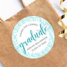 Graduación Guión de Confetti de Purpurina azul tur